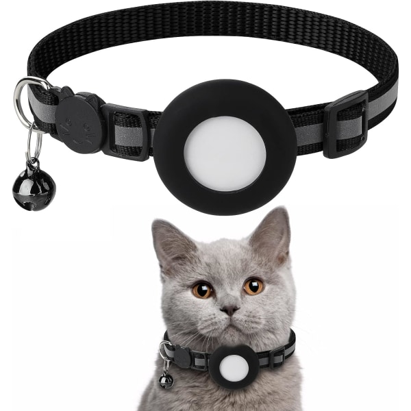 AirTag Cat Collar, AirTag Cat Collar med klocka och 3/8" Widt