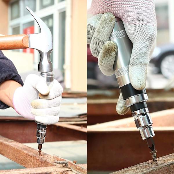 13-delad slagborrmejselsats med slagdrivning och metallförvaringslåda, multibit 1/2 tum 8 mm adapter