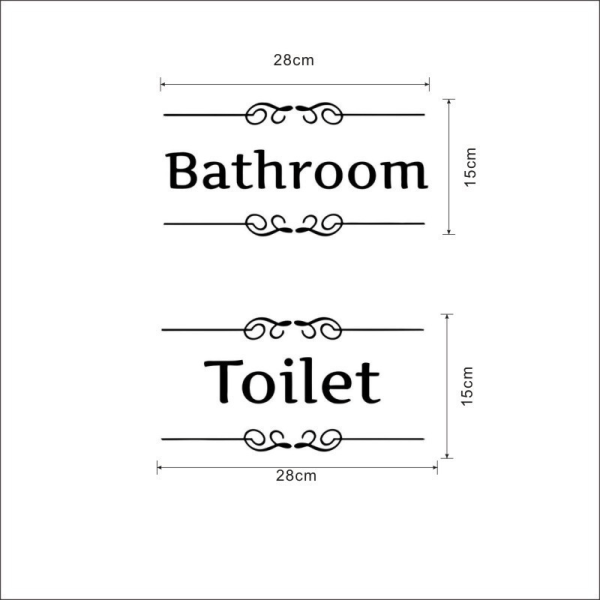 vægklistermærker Badeværelse Til Toilet Vægklistermærke Dørklistermærke