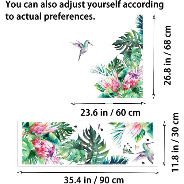 Autocollant Mural Plante Verte Sticker Mural Plante Tropicale