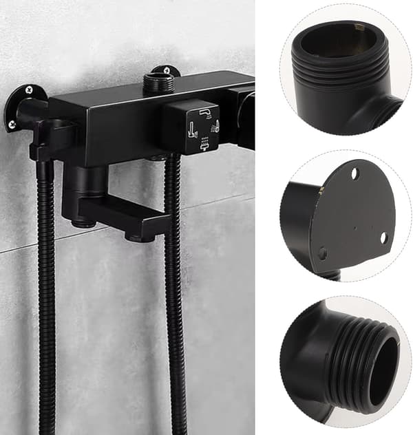 2 stk. Adapter Hånddusj Ventil Hodeholder Kran Installasjonssett System Med Slange Sprayhode