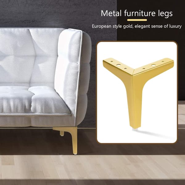 Set med 4 st 6\" Moderna Triangulära Metall Möbelben för Skåp Soffa Stol Ottoman