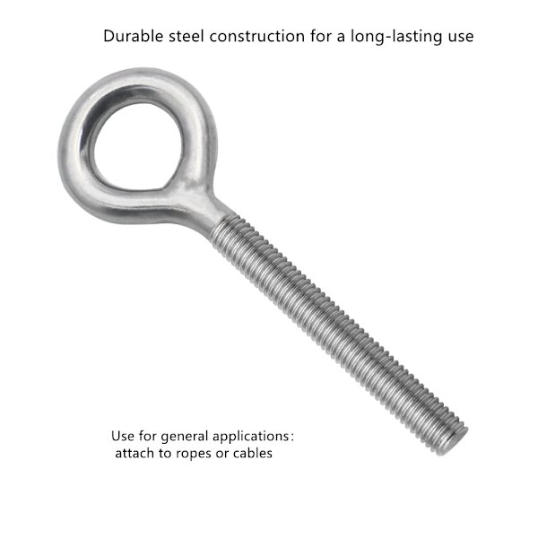 Sats med 12 M6 x 70 mm ringbultar i rostfritt stål 304 - Ring Th