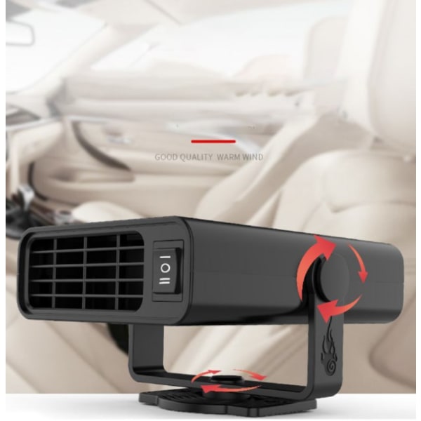 12V bilvarmer - Bærbar hurtig opvarmning - 2 i 1 køle- og varmeblæser - Forrudedefroster