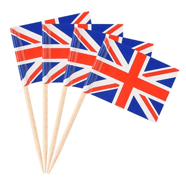 200 stk UK-flagg britiske tannpirkerflagg, liten minipinne Cu