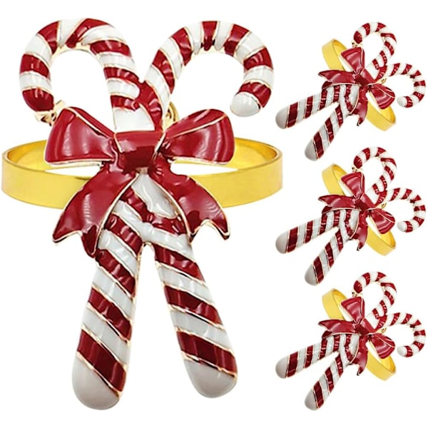 Set med 12 Pepparkaks-Servettringar Julservetthållare Ringar Metall Julservettringar Servett Spänne Julfest