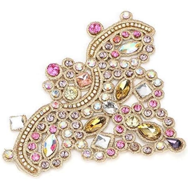 2 st Rhinestone Crystal Applique DIY Sy Faux Pärl Patch för Skor Väskor Hattar Kläder Smycken Tillbehör