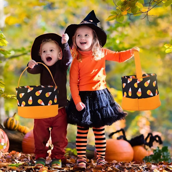 Halloween Trick or Treat-tasker Halloween slikspand tasker Tote-tasker Orange Sort med slikmajs Hallowe