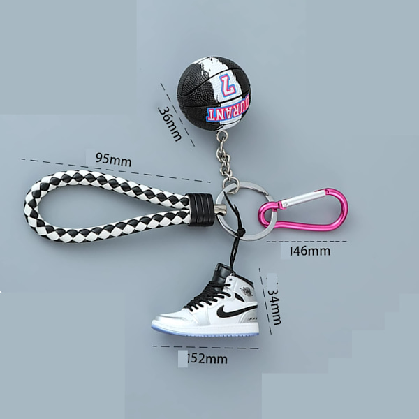 MH-Classic 2022 1:6 Realistisk Min 3D Jordan Basketball Nøglering w