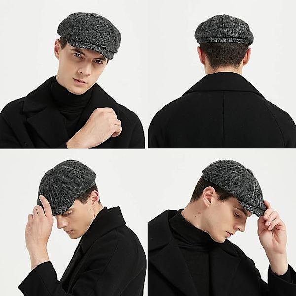 Nyhetspojke Stil Platt Mössa Peaked Cap Herr Dam Khaki Panel Pe