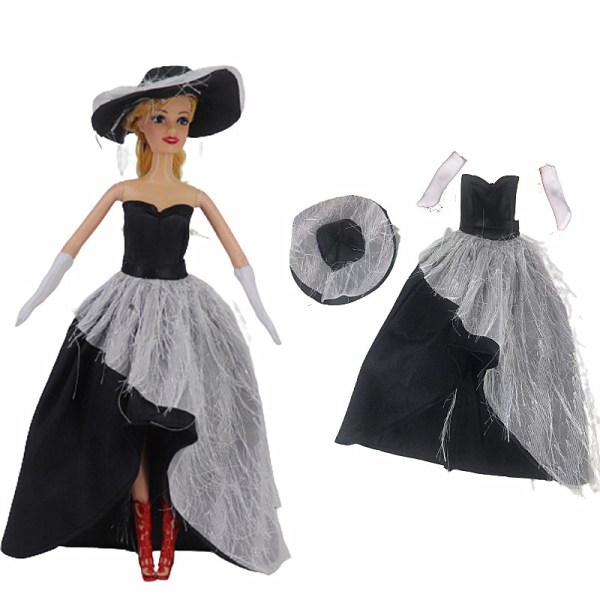 3 set dockkläder, lämpliga för nya 30 cm dockkläder, prinsessklänning set (klänning + hatt), fashi