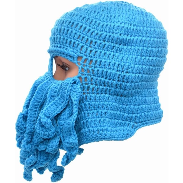 Fashion Unisex Octopus Ski Cap Strikkede Vindtætte Ski Briller Cap Hold Ansigt Varmt Håndlavet Uld Octopu