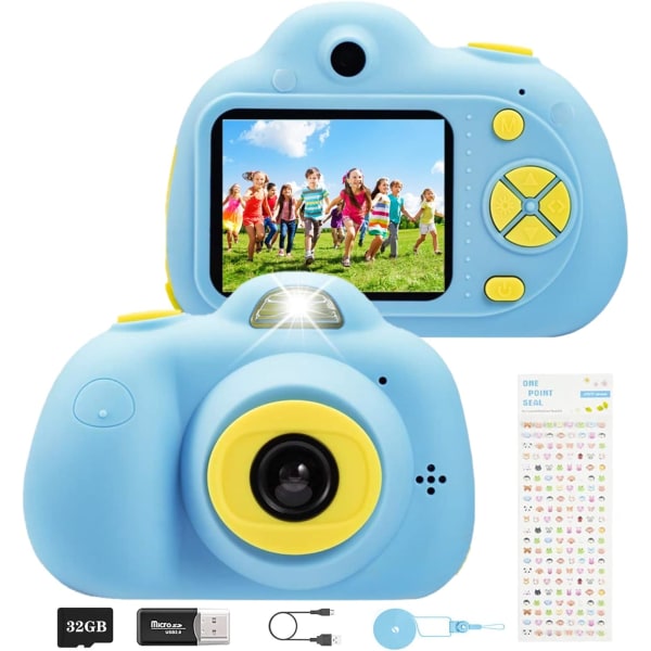 Barnekamera 2” Barnefotokamera Digitalkamera 1080P Video med