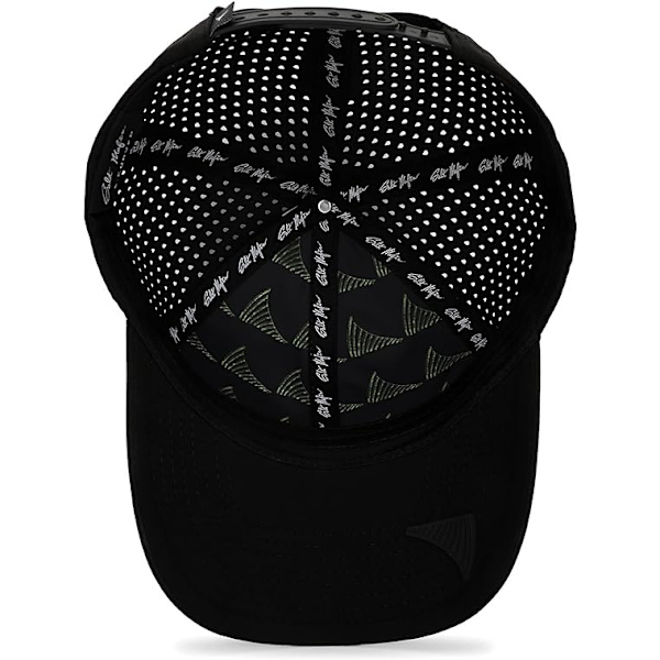 1-pakke, 5-panel buet skygge vandtæt performance snap cap black