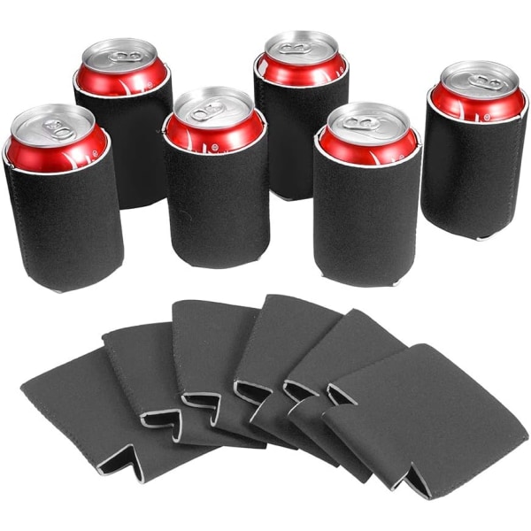 10 x 6 cm, 12-pack neoprenburkar kylare perfekta för DIY-projekt för bröllop, h black