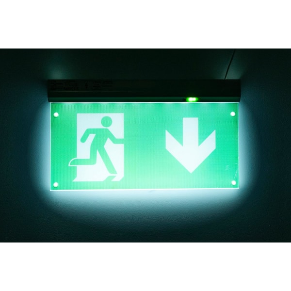 Pysyvä LED-hätävalaistus (36,5x19x2,3cm) - Hätäuloskäynti