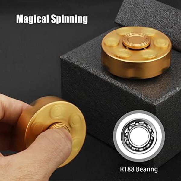 Metallisk Fidget Spinner Leke, Kule Alloy Håndfinger Spinner Terning Leke, Stressavlastende Sensorisk Spinning Anti Angst Skrivebord EDC