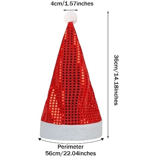 Tomtehatt för Vuxna, Röd Sequinhatt Julhatt Julhatt Julhelghatt för Heminredning Festkostymtillbehör
