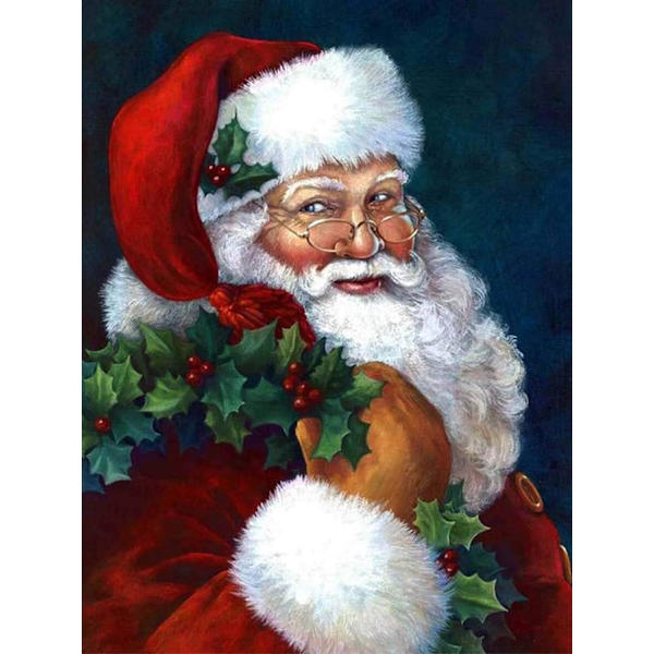 (30x40cm) 5D Julediamantmaleri Julemanden Færdig