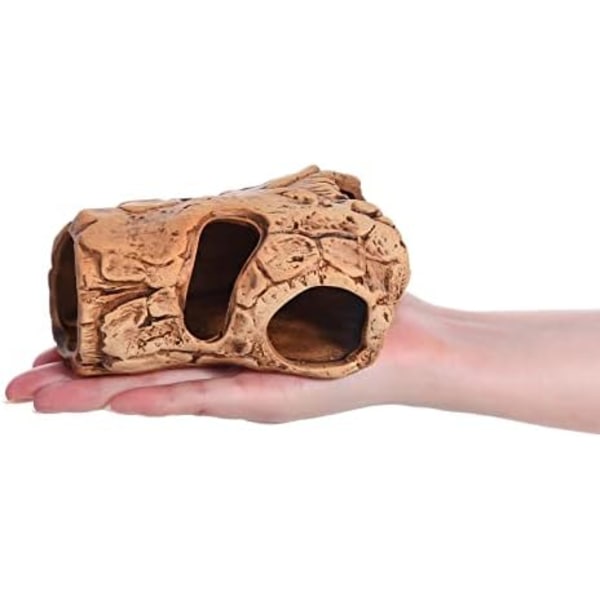 14x6cm Akvarium Dekoration Skjulested Stenhule til Betta Rejer Cichlid Skjulested Opdræt Gydning (Træstamme)