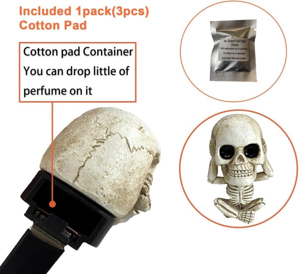 3 st Bilinredning Deco Halloween Skelett Dekoration, Ny Bil Luftfräschare Bil Dofter Döskalle Diffuser för Hemmet