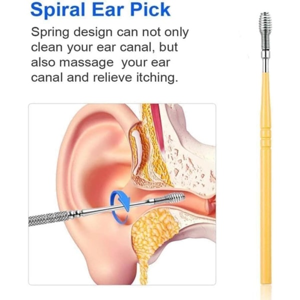 Ørevoksfjerner, ørepinsett, ørepinsett, kyrette, kyrette, skje