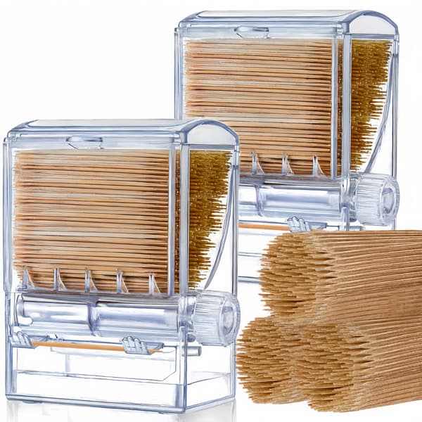 Tandstikdispenser Klar - Restaurant-stil 2 stk