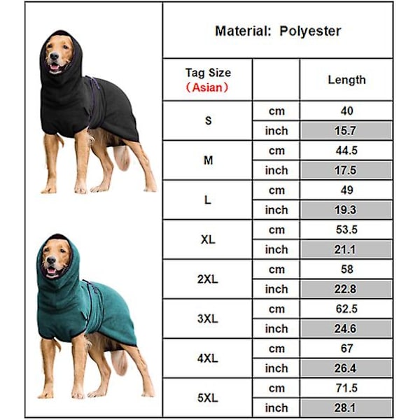 Hundkläder frotté torkande badrock kappa varmare kläder för p