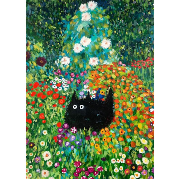 DIY Diamantmålning Konstset för Vuxna, 5D Diamantmålningsset, Diamantmålningsset, Diamantkonst - Blommor och Svarta Katter, Katt Diamantmålning, Ho