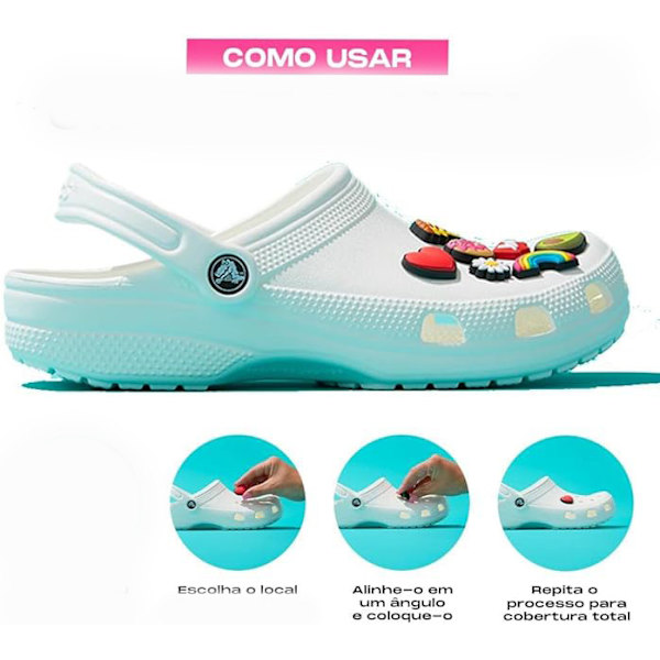 Sko-dekorationer 4-pak cartoon mønster Crocs dekoration
