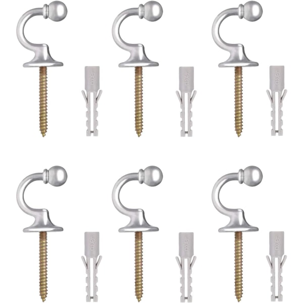 12 Pcs Curtain Hook Curtain Tieback Hooks U Hemispherical Hook Door Hook Wall Hook Coat Rack