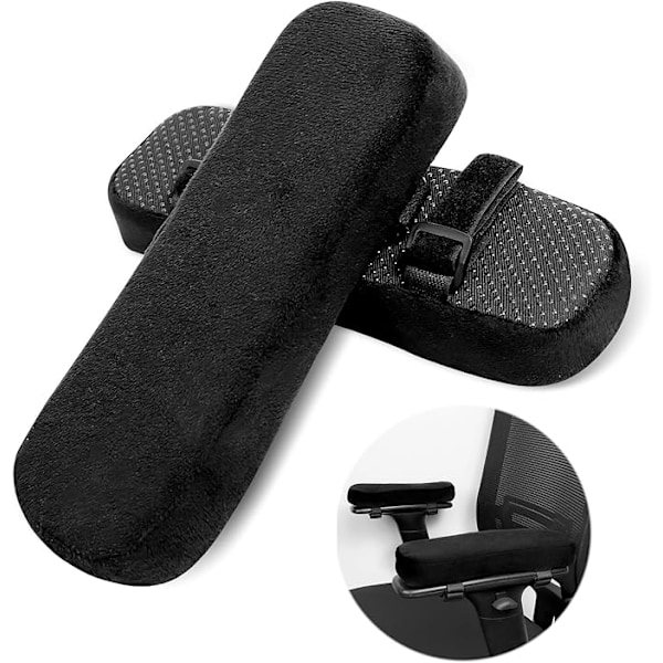 Armleneputer, Albueputer for kontorstol, Armleneputer i memory foam, Ergonomiske armleneputer, for lindring av albuer og underarmer