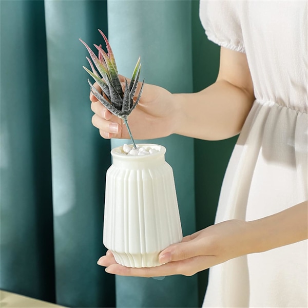 Nordiska Färgade Plastvaser Kreativa Kamelia Våta och Torra Ornament Imitation Glasyr Imitation Keramik Osplitterlig Blomma
