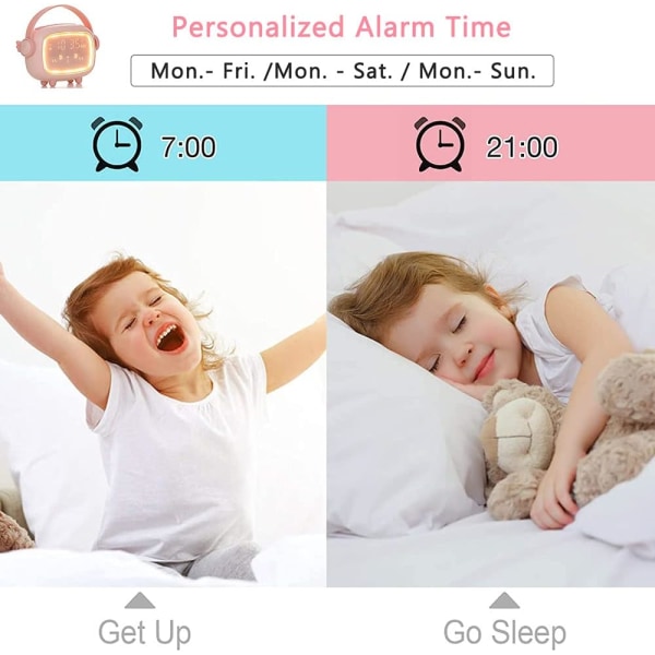 Barnealarmklokke, søt alarmklokke for barn, dag natt nig