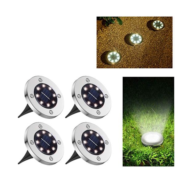 4 LED ulkoaurinkovalaisin, 4 kpl puutarhan maavalovalaistus Sola