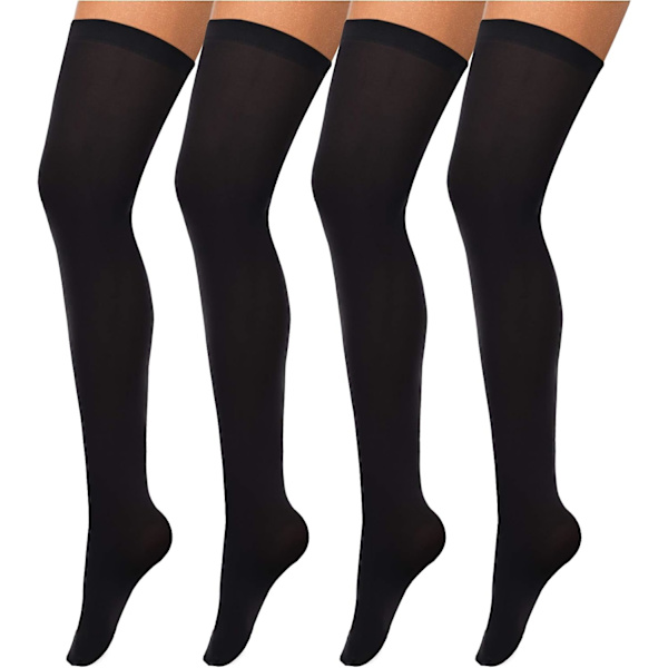 4 paria naisten silkkisiä reisi-sukkia nailon sukkia naisille Halloween Cosplay puku juhla Acce