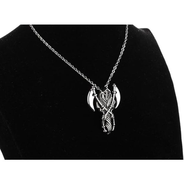 Stainless Steel Casted Grim Reaper Gothic Skull Biker Mens Pendan