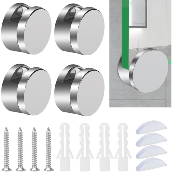 4 stk speilklips i sinklegering, sinkleklips i sinklegering, speilfesteholder, speilklips, med C