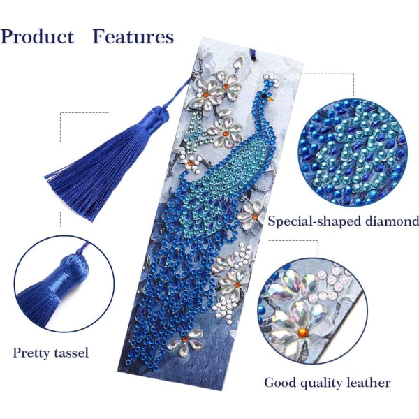 5D Diamond Pasted Painting Kit, DIY Diamond Painting Bookmarks, Diamond Brodery Bookmarks Kit wit