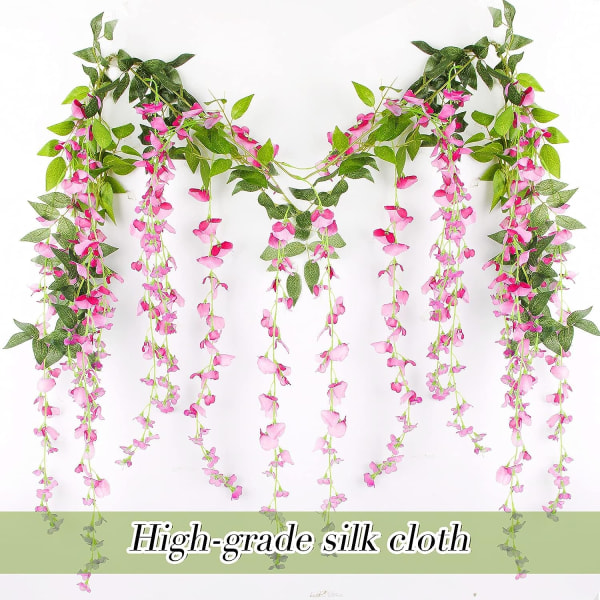 Kunstig Rose-Glycine Girlande af Wisteria Kunstig Blomst