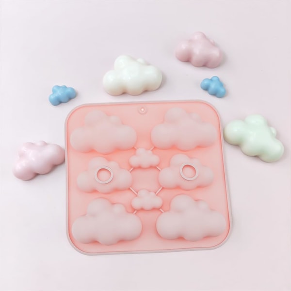 2 PAKK Søte Sky Silikonformer, Brett, Skyformet Sjokoladeformer Form 3D Fondant Kake Mat Gele Dropp Limform Håndm