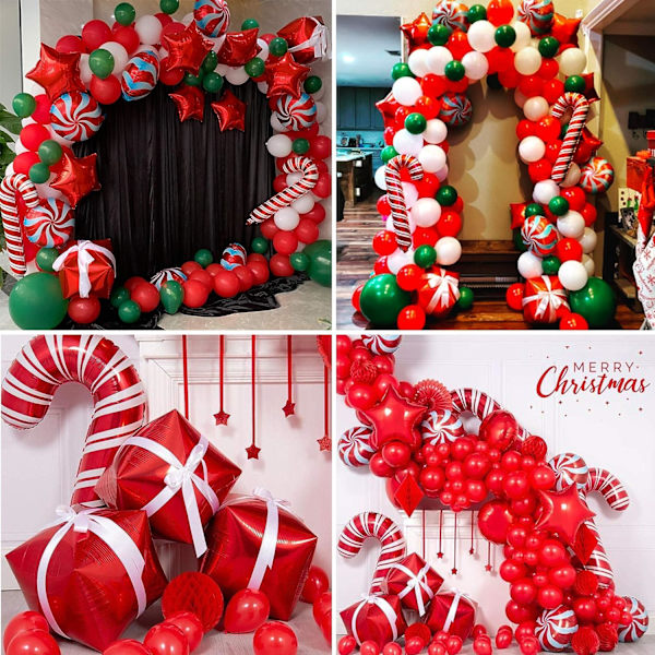 Juleballon Girlandbue Kit med Grøn og Rød Jul