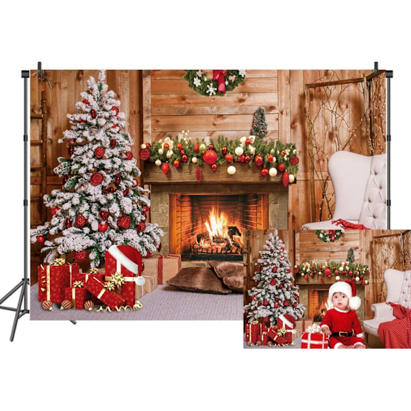 1 kpl 7x5ft Joulutakka Kuva Tausta Rustic Takka Puutalo Tausta Joulukuusi Kuva Tausta Xm