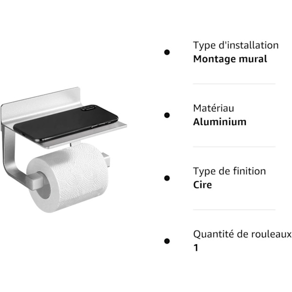 Stærk toiletrulleholder toiletpapirholder, selvklæbende