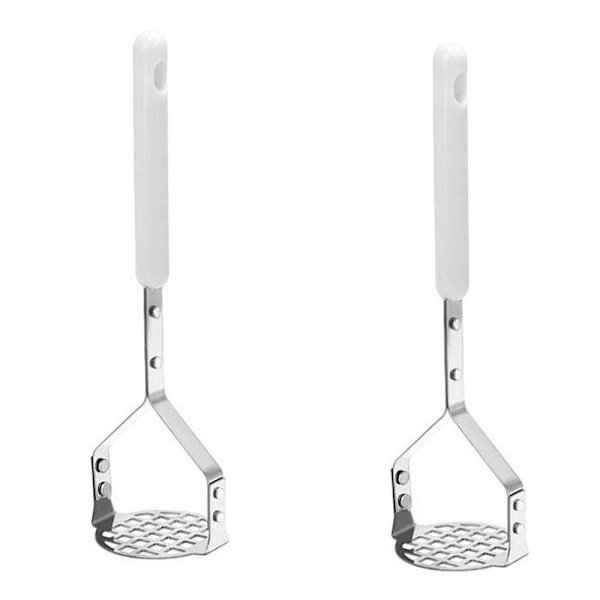 2 stk. køkkenudstyr/mini kartoffelmoser/husholdning i rustfrit stål
