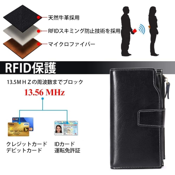 Dame læderpung med stor kapacitet møntpung RFID Blockin