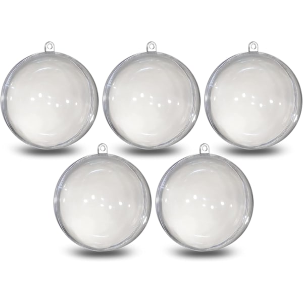 5-osainen läpinäkyvien muovikuulien sarja joululahjoihin ja joulukuusen koristeluun Diameter 6 cm