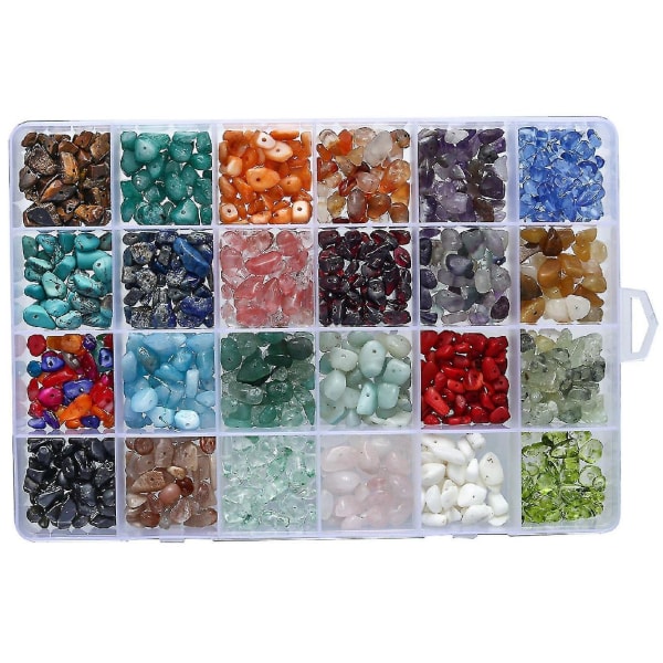 Gemstone Beads Crushed Uregelmessige Perler Sett Natural Stone Cry