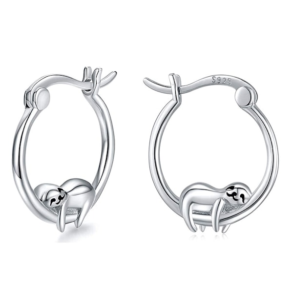 Hypoallergeniske Dovendyr Huggie Hoop Øreringe 925 Sterling Sølv Små Dyr Huggie Brusk Øreringe Sød Cuff Hoops Øre