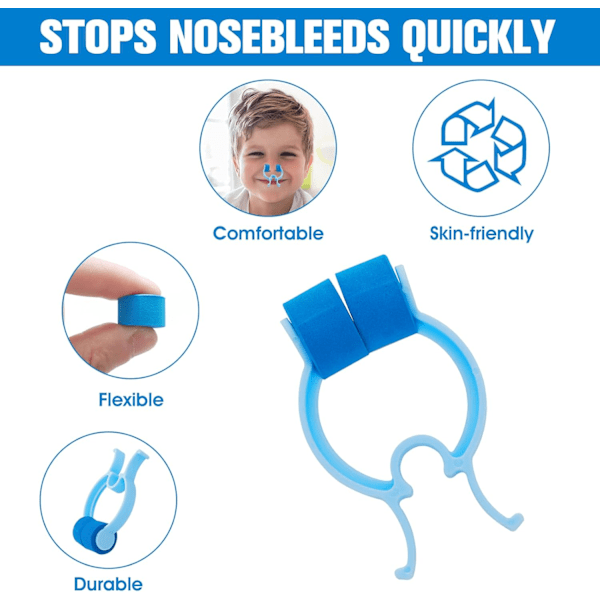 10 Stykker Neseklyper Neseblodstopper Svømming Neseklype for Voksne og Barn Nesestoppere Plastskum Neseklyper for Nødssituasjoner